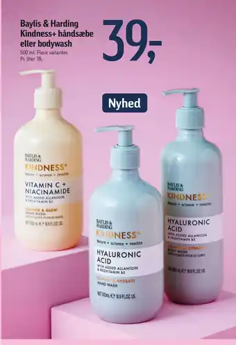 Føtex Baylis & Harding Kindness+ håndsæbe eller bodywash tilbud