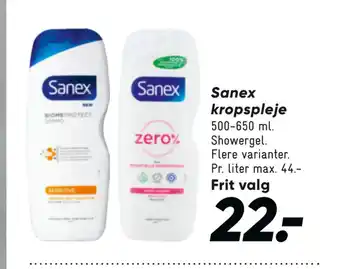 Bilka Sanex kropspleje tilbud
