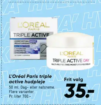 Bilka L'Oréal Paris triple active hudpleje tilbud