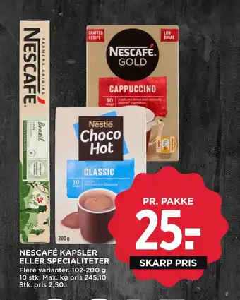 NESCAFÉ KAPSLER ELLER SPECIALITETER