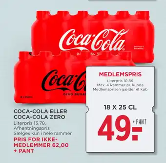 MENY COCA-COLA ELLER COCA-COLA ZERO tilbud