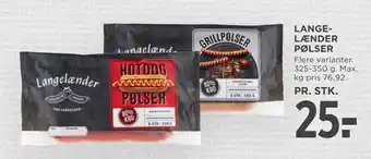 MENY LANGELÆNDER PØLSER tilbud