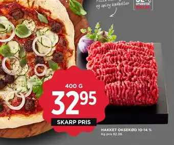 MENY HAKKET OKSEKØD 10-14 % tilbud