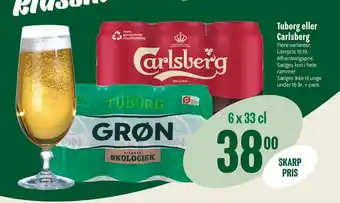 Min Købmand Tuborg eller Carlsberg tilbud