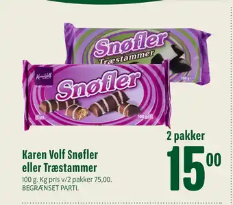 Min Købmand Karen Volf Snøfler eller Træstammer tilbud