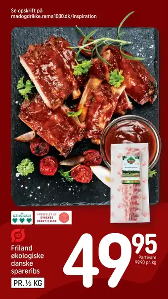REMA 1000 Friland økologiske danske spareribs tilbud