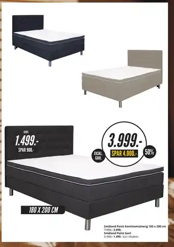 My Home Småland Point Kontinentalseng 180 x 200 cm tilbud