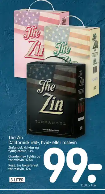 REMA 1000 The Zin Californisk rød-, hvid- eller rosévin tilbud