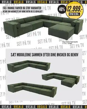 My Home Onyx Modul hjørnesofa tilbud