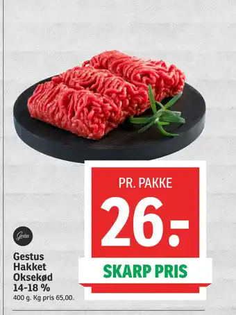 SPAR Gestus Hakket Oksekød 14-18 % tilbud