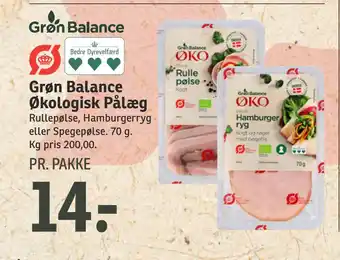 SPAR Grøn Balance Økologisk Pålæg tilbud