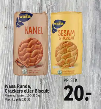 SPAR Wasa Runda, Crackers eller Biscuit tilbud