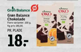 SPAR Grøn Balance Chokolade tilbud