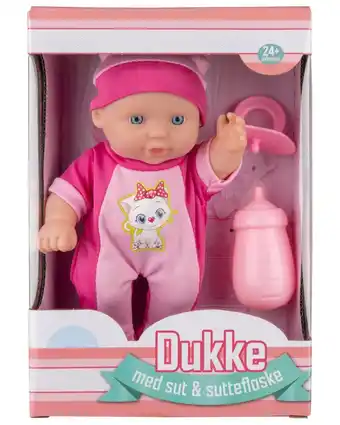 Harald Nyborg Dukke med sut og sutteflaske - assorterede varianter tilbud