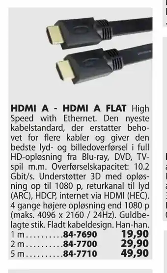 Biltema Hdmi a - hdmi a flat tilbud