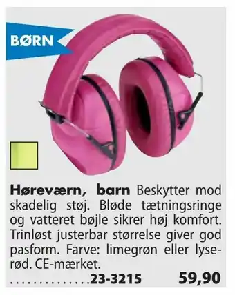 Biltema Høreværn, barn tilbud
