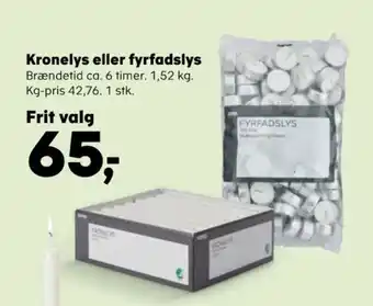 Kvickly Kronelys eller fyrfadslys tilbud