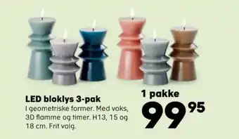 Kvickly LED bloklys 3-pak tilbud