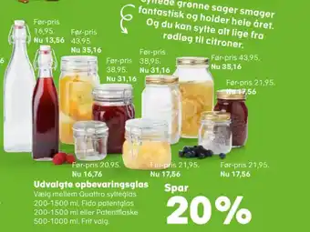 Kvickly Udvalgte opbevaringsglas tilbud