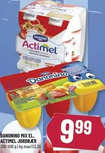 Løvbjerg Danonino Mix El. Actimel Jordbær 300-400g tilbud