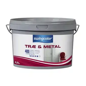 Bauhaus Swingcolor træ- og metalmaling halvblank hvid 2,5 L tilbud