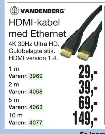Harald Nyborg HDMI-kabel med Ethernet tilbud