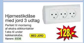 Harald Nyborg Hjørnestikdåse med jord 3 udtag tilbud