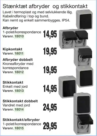 Harald Nyborg Stænktæt afbryder og stikkontakt tilbud