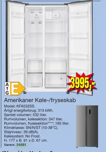 Harald Nyborg Amerikaner Køle-/fryseskab tilbud