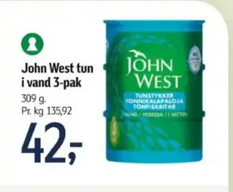Føtex John West tun i vand 3-pak tilbud