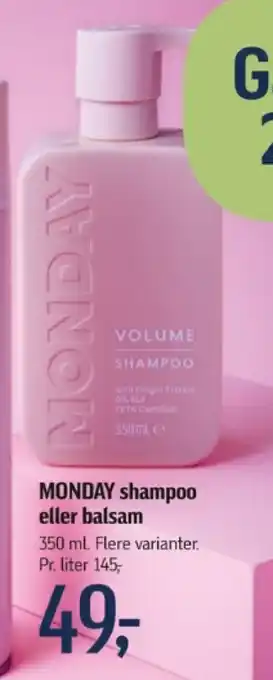 Føtex MONDAY shampoo eller balsam tilbud