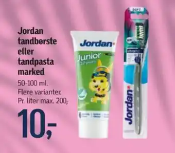 Føtex Jordan tandbørste eller tandpasta marked tilbud