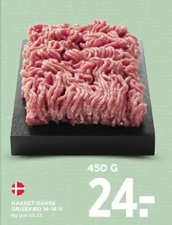 MENY HAKKET DANSK GRISEKØD 14-18 % tilbud