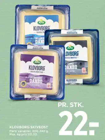 MENY KLOVBORG SKIVEOST tilbud