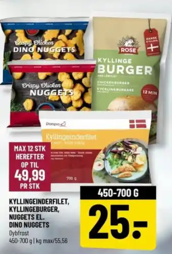 Løvbjerg KYLLINGEINDERFILET, KYLLINGEBURGER, NUGGETS EL tilbud