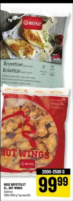 Løvbjerg ROSE BRYSTFILET EL. HOT WINGS tilbud