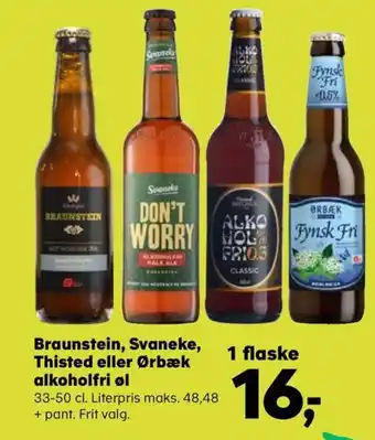 Braunstein, Svaneke, Thisted eller Ørbæk alkoholfri øl