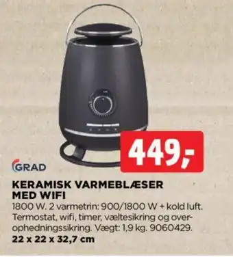 jem & fix KERAMISK VARMEBLÆSER MED WIFI tilbud