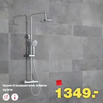 Bauhaus Hoover-S brusesæt krom m/termo og brus tilbud