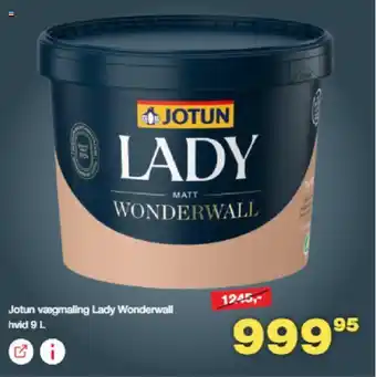 Bauhaus Jotun vægmaling Lady Wonderwall hvid 9 L tilbud