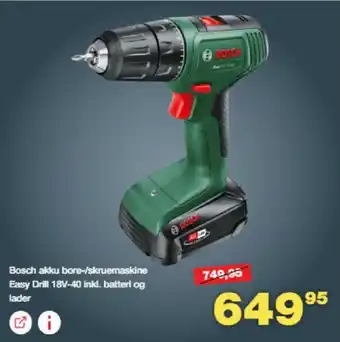 Bauhaus Bosch akku bore-/skruemaskine tilbud