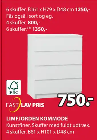 JYSK LIMFJORDEN KOMMODE tilbud