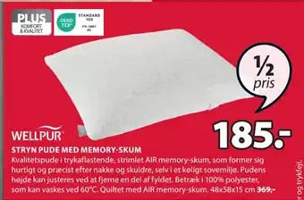 JYSK STRYN PUDE MED MEMORY-SKUM tilbud