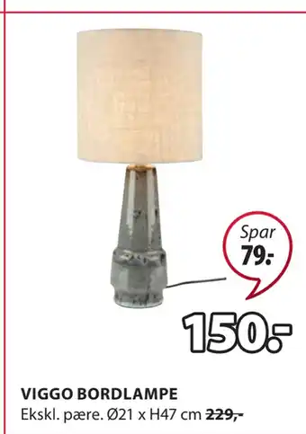 JYSK VIGGO BORDLAMPE tilbud