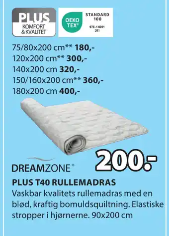 JYSK PLUS T40 RULLEMADRAS tilbud