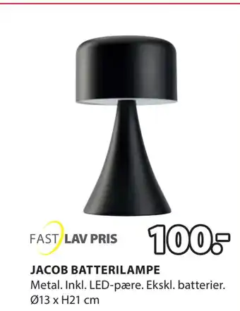 JYSK JACOB BATTERILAMPE tilbud