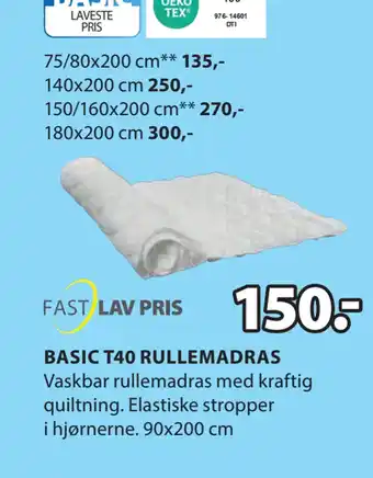 JYSK BASIC T40 RULLEMADRAS tilbud