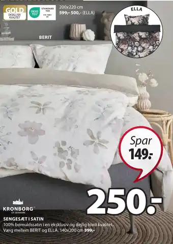 JYSK SENGESÆT I SATIN tilbud