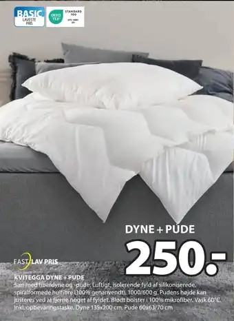 JYSK KVITEGGA DYNE + PUDE tilbud
