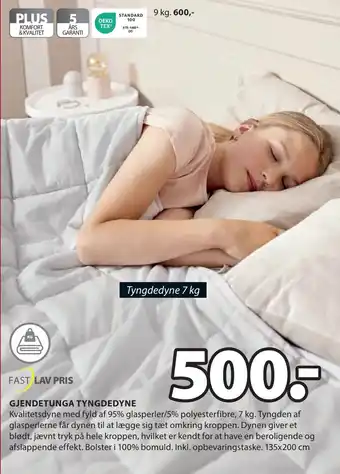JYSK GJENDETUNGA TYNGDEDYNE tilbud